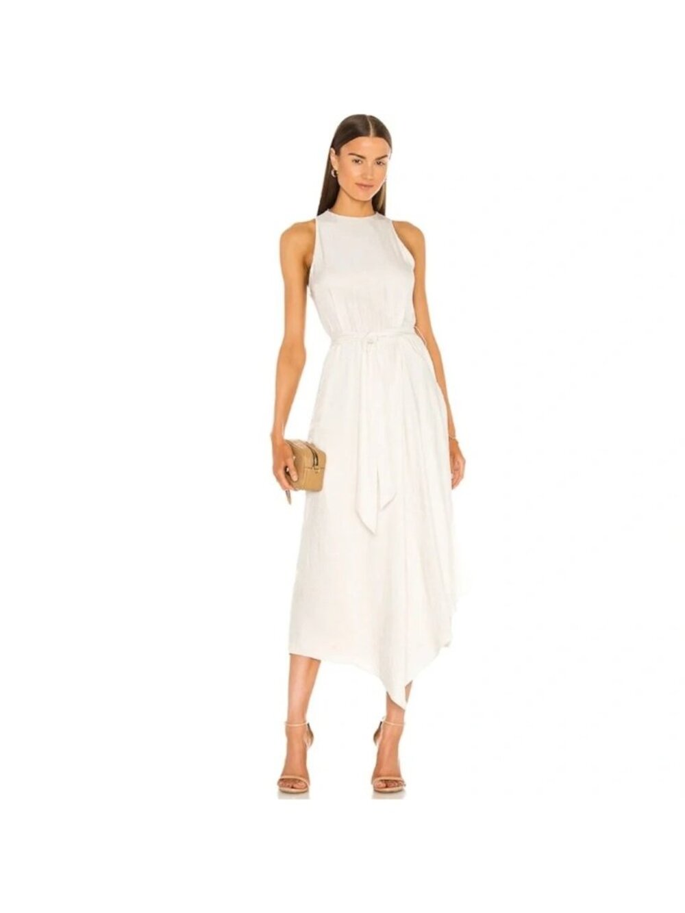 Vince Handkerchief Drape Halter Dress in Bone Size 2